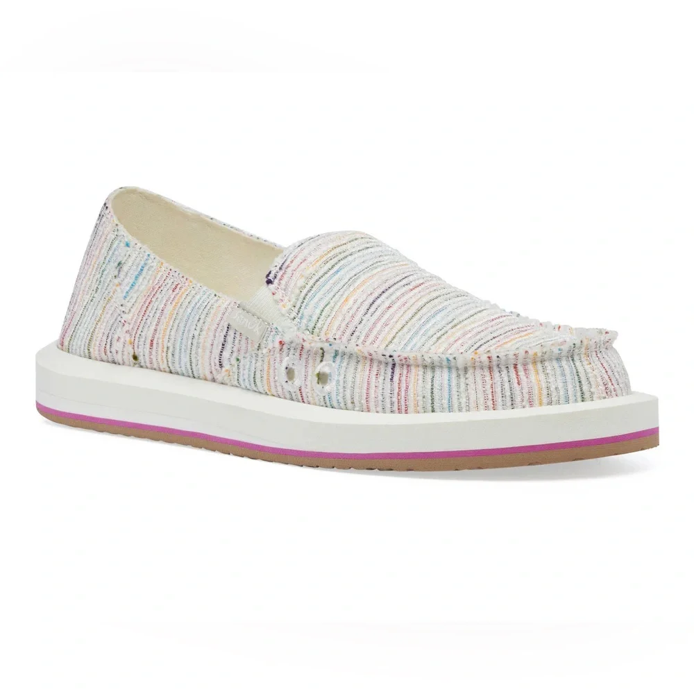 NWT SANUK WOMEN'S DONNA ST SUMMER CORD RAINBOW Size 6 - Picture 1 of 7